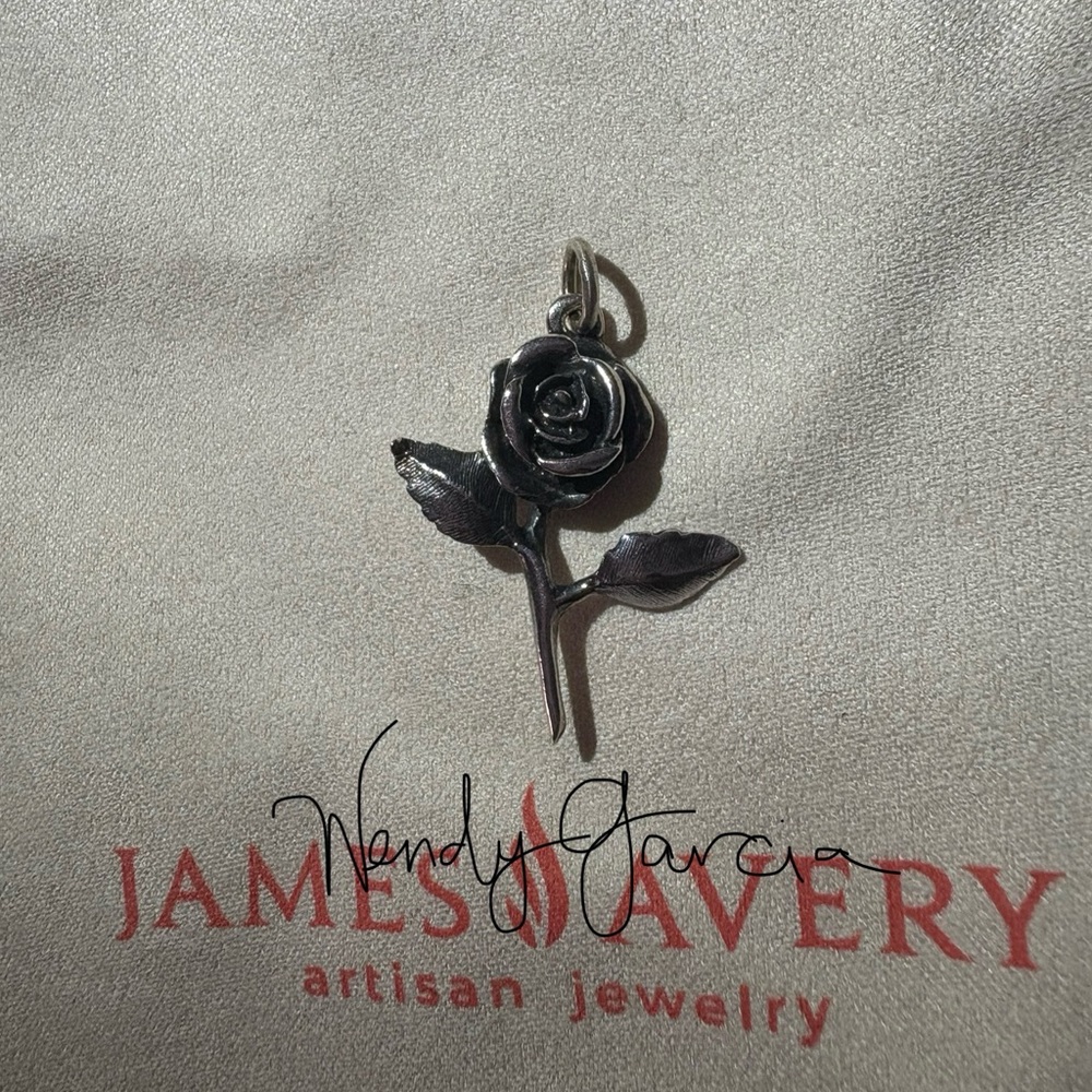 SOLD James Avery Retired Silver Rose Pendant